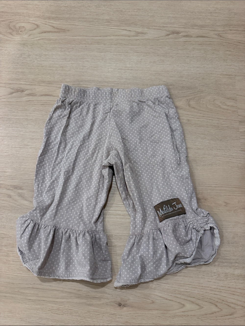 Matilda Jane 2 Gray Polka Dot Ruffle pants